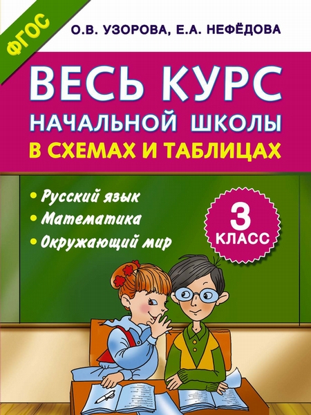 Весь курс начальной школы в схемах и таблицах. Русский язык, математика, окружающий мир. 3 класс