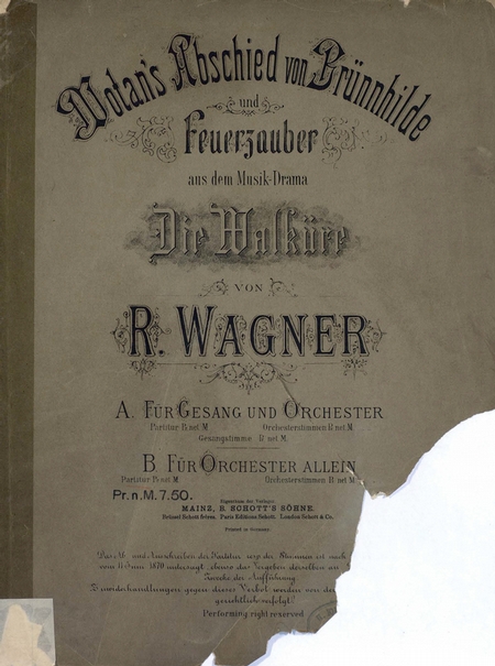 Wotan`s Abschied von Brunnhilde u. Feuerzauber aus dem Musik-Drama "Die Walkure" v. R. Wagner