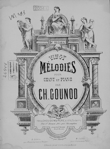 Melodies pour chant et piano par Ch. Gounod