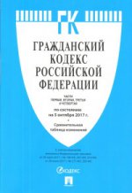 Гражданский кодекс РФ Ч.1,2,3 и 4 (по сост. на 05.10.17)+Сравн.табл