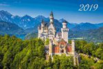 "Замок в горах". Настенный трехблочный квартальный календарь на 2019 год с курсором в индивидуальной упаковке (Европакет)