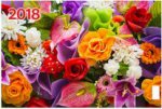 "Цветочная фантазия". Настенный трехблочный квартальный календарь на 2019 год с курсором в индивидуальной упаковке (Европакет)
