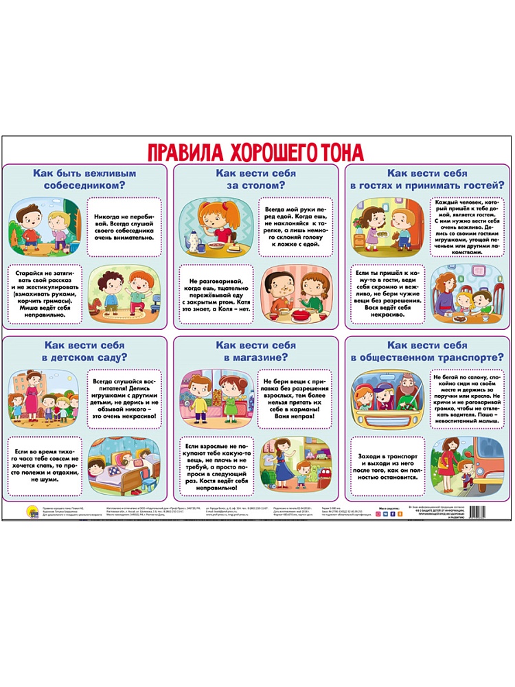 ПЛАКАТ. ПРАВИЛА ХОРОШЕГО ТОНА