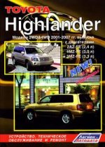 Toyota Highlander: Модели 2WD & 4WD, Двигатели: Б: 2.4, 3.0: Устройство, техническое обслуживание, ремонт, черно-белые электрические схемы: Эта книга может быть использована при ремонте всех систем двигателей автомобиля Toyota Kluger V