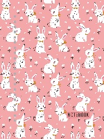 Тетрадь в твердом переплете. Розовые кролики. А5, 120 стр