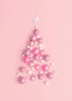 Блокнот с резинкой "Pink Christmas tree" (розовый). А5, твердый переплет, 192 стр