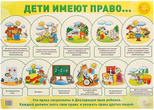 Демонстрационный плакат Дети имеют право (в индивидуальной упаковке с евро-подвесом)