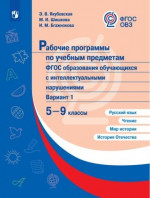 Рабочие программы для обучающихся с интеллектульными нарушениями. Русский язык, Чтение, Мир истории 5, 9 класс