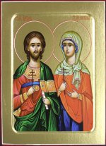 Икона святых мучеников Адриана и Наталии на дереве: 125 х 160