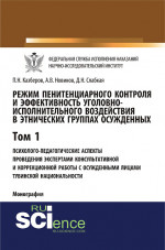 Режим пенитенциарного контроля и эффективность уголовно-исполнительного воздействия в этнических группах осужденных. Том 1. Психолого-педагогические аспекты проведения экспертами консультативной и коррекционной работы с осужденными лицами тувинской н
