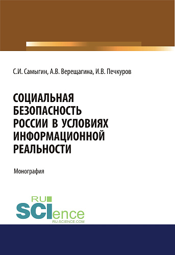 Социальная безопасность России в условиях информационной реальности. (Аспирантура, Бакалавриат, Магистратура). Монография