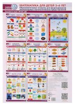 Математика для детей 3-4 лет. Образовательные плакаты для формирования элементарных математических представлений