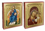 Венчальная пара: Икона Спаса Вседержителя; Икона Пресвятой Богородицы (комплект из 2-х икон)