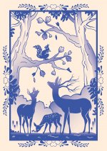 Блокнот Жили-были. Гжель «Олененок» (формат А5, 144 стр., блинтовое тиснение, тонированный блок)