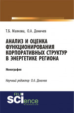Анализ и оценка функционирования корпоративных структур в энергетике региона. (Аспирантура, Магистратура, Специалитет). Монография
