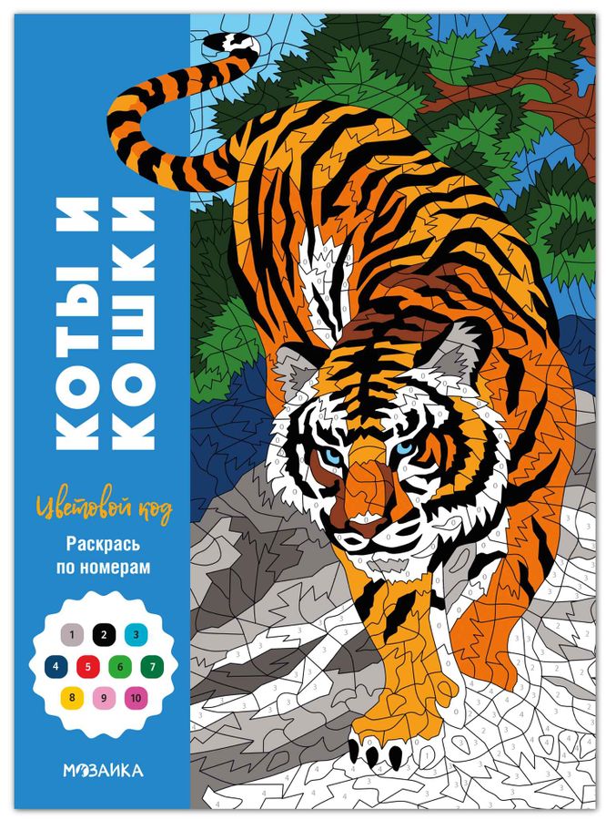 Раскрась по номерам. Коты и кошки