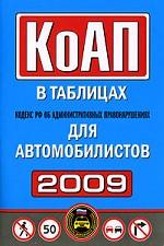 Кодекс РФ об административных правонарушениях для автомобилистов в таблицах 2009