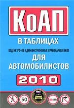 Кодекс РФ "Об административный правонарушениях": для автомобилистов в таблицах, 2010
