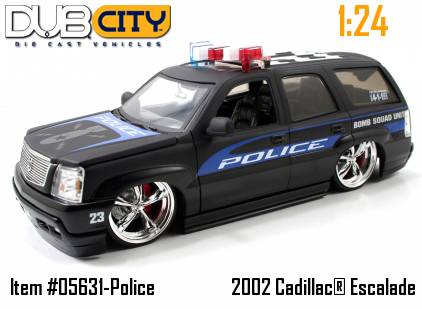 Модель автомобиля 2002 Cadillac Escalade Police 1:24