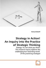 Strategy in Action! An Inquiry into the Practice of Strategic Thinking. Stategy: Its not what you think! This research inquiry explores the challenging but rewarding world of the practicing strategist