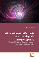 Bifurcation of drift shells near the dayside magnetopause. Metastability and chaotic transport in the outer radiation belts